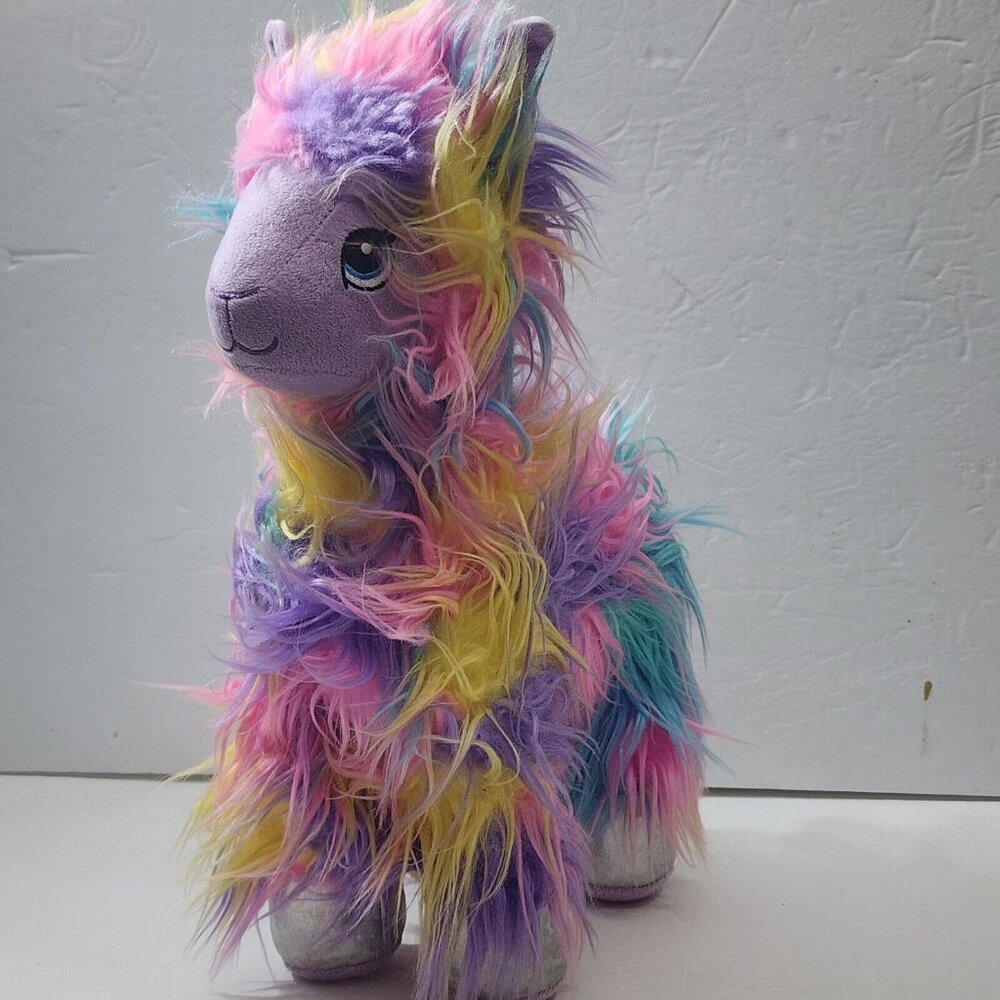 Build a Bear Furbulous Llama‎ Rainbow Shaggy Fur Plush 2020 15"
